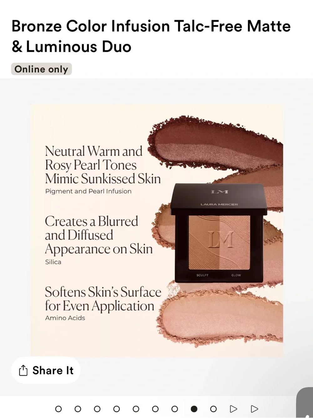 laura mercier Bronzer & Glow Duo — Brown and Gold Satin Finish